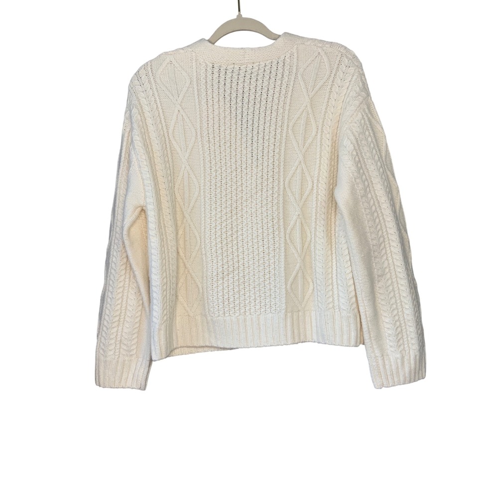 Rails Cream Bixby Cable Knit Cardigan Sweater with Jewel Buttons - Women's XS - Picture 2 of 11